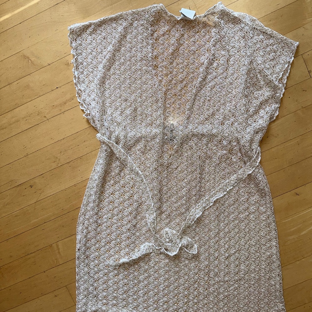BECCA Rebecca Virtue Gold/Cream swim coverup, XS, GD1108 - Picture 9 of 10